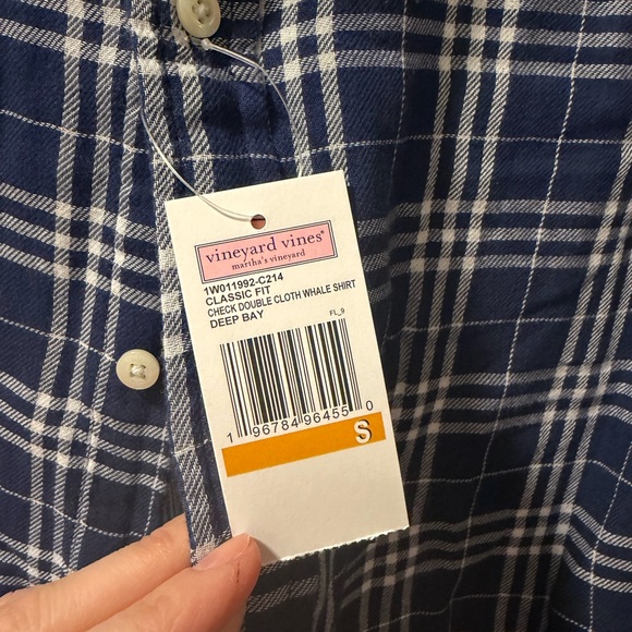 NWT Vineyard Vines Check Double Cloth Whale Shirt, Sz Sm - Picture 4 of 9